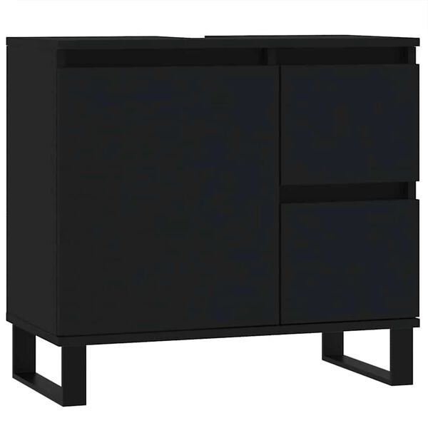 vidaXL Badschrank Schwarz 65x33x60 cm Holzwerkstoff