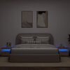 vidaXL Nachttisch mit LED-Leuchten Artisan-Eiche 60x35x40 cm