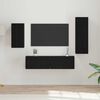 vidaXL TV-Schrankset 4 pcs Schwarz Eichen-Optik Holzwerkstoff