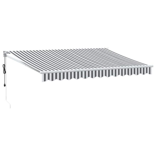 vidaXL Markise Einziehbar Anthrazit & Wei&szlig; 3,5x2,5 m Stoff & Aluminium