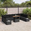 vidaXL Garten-Sofa-Set mit Kissen mit Kissen 11 pcs Schwarz und Braun