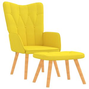 vidaXL Relaxsessel mit Hocker Senfgelb Stoff