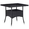 vidaXL 3-tlg. Garten-Essgruppe Poly Rattan und Glas Schwarz