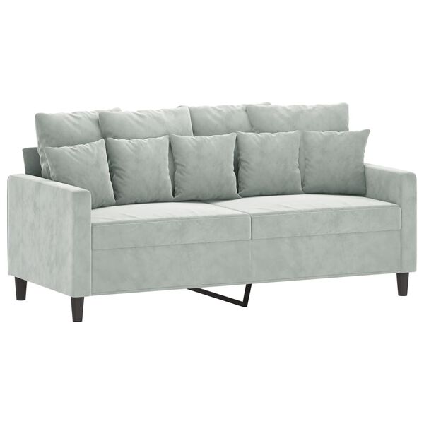 vidaXL 2-Sitzer-Sofa Hellgrau 140 cm Samt