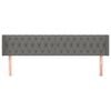 vidaXL Kopfteil mit Ohren Dunkelgrau 203x16x78/88 cm Stoff