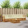 vidaXL Outdoor-Sofagarnitur mit Kissen 5 pcs Natur und Creme