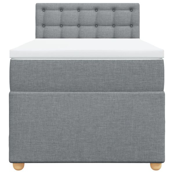 vidaXL Boxspringbett mit Matratze Hellgrau 80x200 cm Stoff