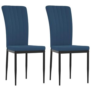 vidaXL Esszimmerst&uuml;hle 2 Stk. Blau Samt
