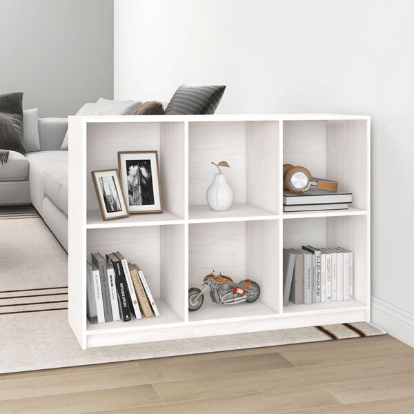 vidaXL B&uuml;cherregal Wei&szlig; 104x33x76 cm Massivholz Kiefer