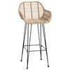 vidaXL Barstuhl 2 pcs Natur 55 x 52 x 105 cm Rattan und Eisen