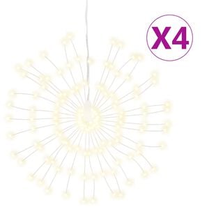 vidaXL Weihnachtsbeleuchtungen Feuerwerk 4 Stk. 140 LEDs Warmwei&szlig; 17cm
