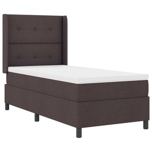 vidaXL Boxspringbett mit Matratze Dunkelbraun 90 x 190 cm Stoff