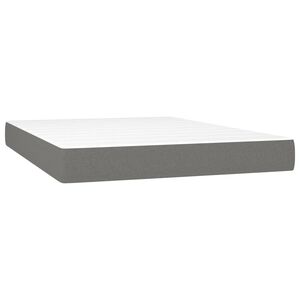 vidaXL Taschenfederkernmatratze Mittel Dunkelgrau 140x190x20 cm Stoff