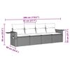 vidaXL 4-tlg. Garten-Sofagarnitur mit Kissen Hellgrau Poly Rattan