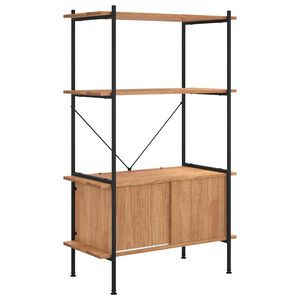 vidaXL Regal mit 4 B&ouml;den und Schrank 80x40x130 cm Stahl Holzwerkstoff