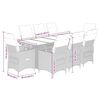 vidaXL 9-tlg. Garten-Bistro-Set mit Kissen Schwarz Poly Rattan