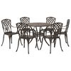 vidaXL Garten Essgruppe 7 pcs Bronze Aluminium