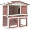 vidaXL Kaninchenstall 3 T&uuml;ren Braun Holz