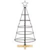 vidaXL Weihnachtsdeko mit St&auml;nder Schwarz 90 cm Stahl