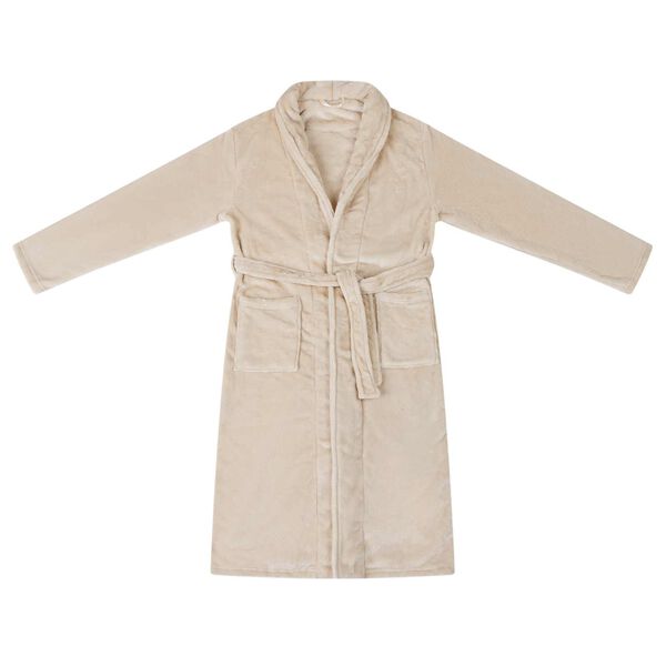 vidaXL Bademantel ohne Kapuze Beige XXXL Flanell