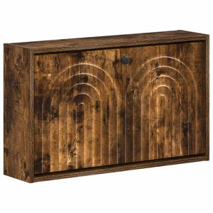 vidaXL Wandmontierter Schuhschrank ALKMAAR 71 x 17 x 43 cm Raucheiche