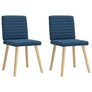 vidaXL Esszimmerst&uuml;hle 2 Stk. Blau Stoff