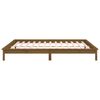 vidaXL Massivholzbett mit LED-Beleuchtung Honigbraun 200x200 cm