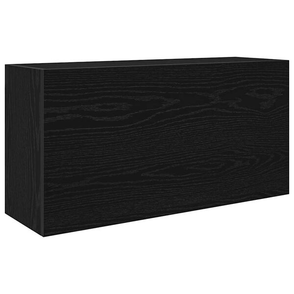 vidaXL Bad-Wandschrank Schwarz 80x25x40 cm Holzwerkstoff