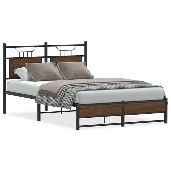 vidaXL Bettgestell ohne Matratze Braun Eiche 120x200 cm Holzwerkstoff
