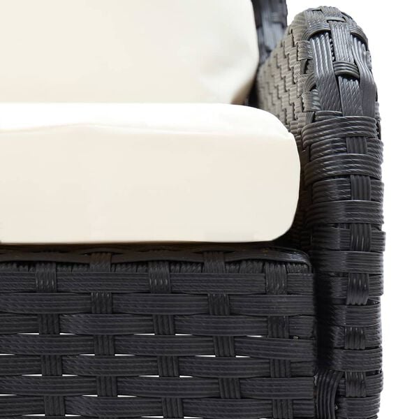 vidaXL Garten-Ecksofa 2-tlg. Poly Rattan Schwarz