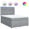 vidaXL Boxspringbett mit Matratze Hellgrau 140x200 cm Stoff