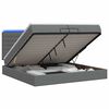 vidaXL Ottoman-Bett mit Matratze und LED Dunkelgrau 200 x 200 cm Stoff