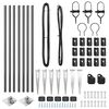 vidaXL Zaunpfosten 7 pcs Grau Stahl