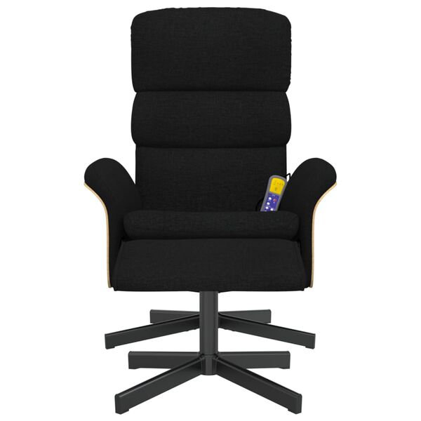 vidaXL Massagesessel mit Fu&szlig;hocker Schwarz Stoff