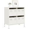 vidaXL Sideboard Wei&szlig; 68x39x73,5 cm Kaltgewalzter Stahl