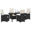 vidaXL Garten Essgruppe mit Kissen 5 pcs Schwarz Poly-Rattan