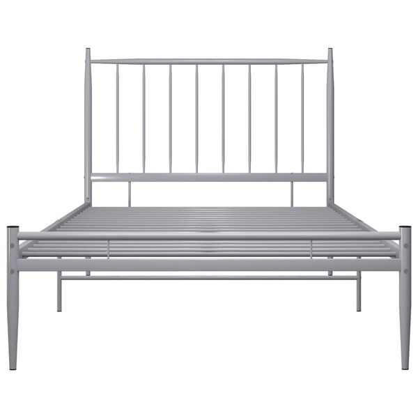 vidaXL Bett Grau Metall 100x200 cm