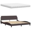 vidaXL Bett mit Matratze "Hanko" Dunkelbraun 180x200 cm Stoff