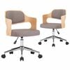 vidaXL Esszimmerst&uuml;hle 2 Stk. Drehbar Taupe Bugholz und Stoff