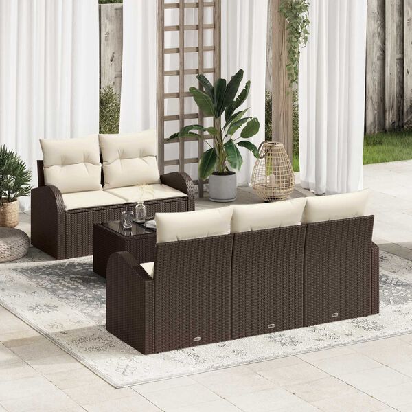 vidaXL Gartensofa-set Braun 55 x 55 x 37 cm Poly-Rattan