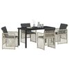 vidaXL Garten Essgruppe 5 pcs Hellgrau Poly-Rattan