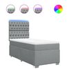 vidaXL Boxspringbett mit Matratze Hellgrau 90x190 cm Stoff