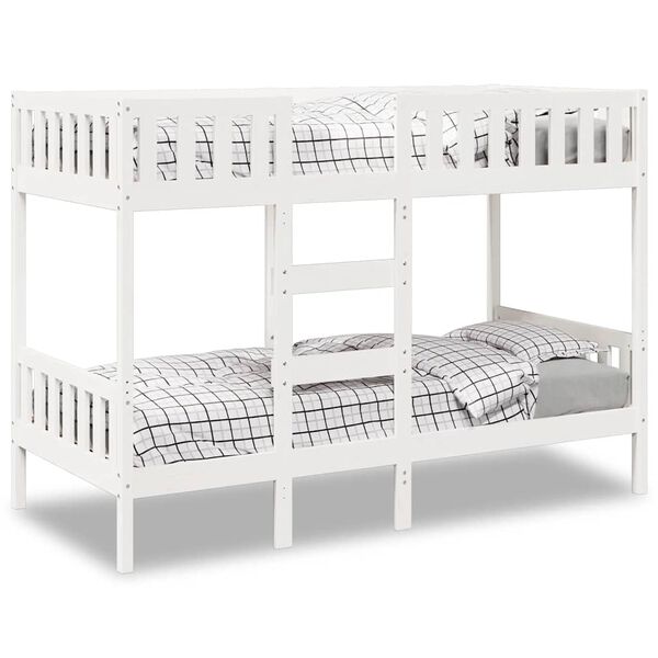 vidaXL Etagenbett Wei&szlig; 75x190 cm Massivholz Kiefer
