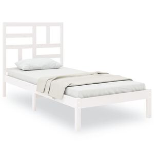 vidaXL Massivholzbett ohne Matratze Wei&szlig; 75x190 cm