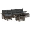 vidaXL Gartensofa-set 8 stk. Grau und Dunkelgrau Poly-Rattan