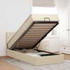 vidaXL Ottoman-Bett mit Matratze & LEDs Creme 90x190 cm Stoff