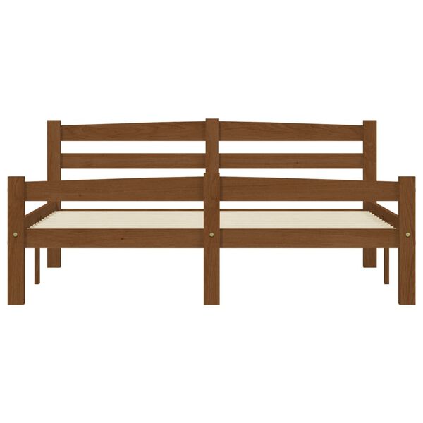 vidaXL Massivholzbett mit 2 Schubladen Honigbraun Kiefer 140x200 cm