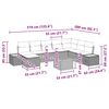 vidaXL Gartensofa-set mit Kissen 9 pcs Schwarz Poly Rattan