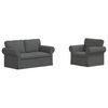 vidaXL Sofa Set 2 pcs Dunkelgrau 155 x 82 x 80 cm Stoff