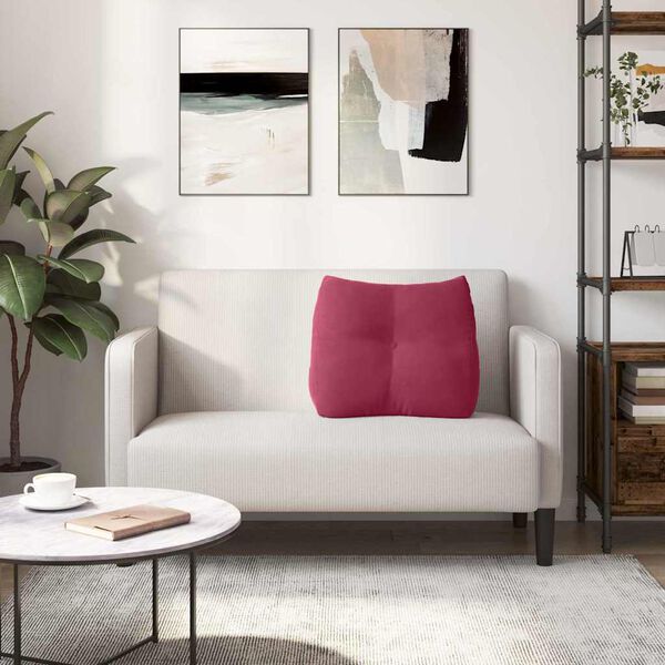 vidaXL R&uuml;ckenkissen Weinrot 60 x 24 x 50 cm Samt